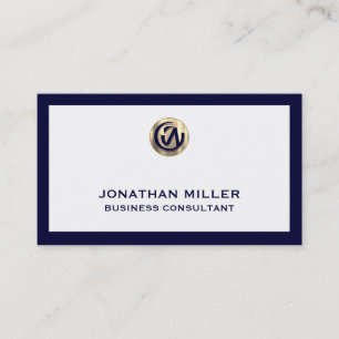 Moderne Visitenkarte Navy Blue Frame