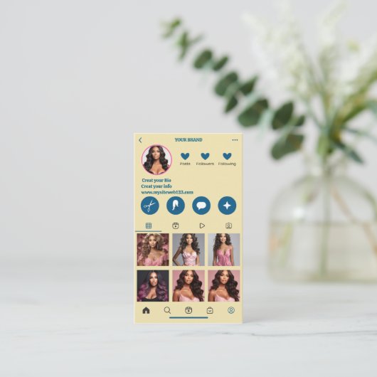 Moderne Visitenkarte QR Code Foto Collage (Stehend Vorderseite)