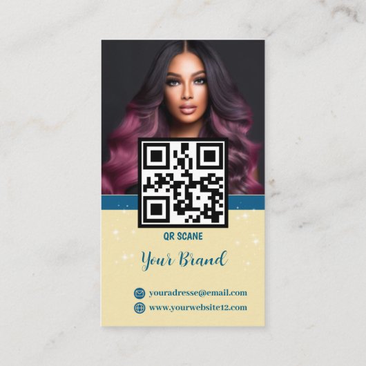 Moderne Visitenkarte QR Code Foto Collage (Rückseite)