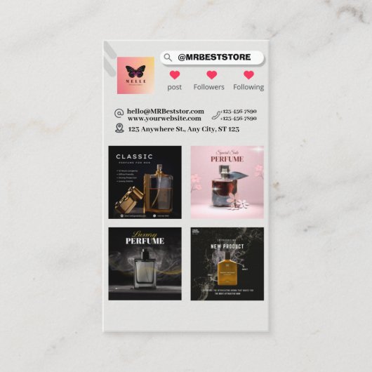 Moderne Visitenkarte QR Code Foto Collage Telefonnummerkarte (Vorderseite)