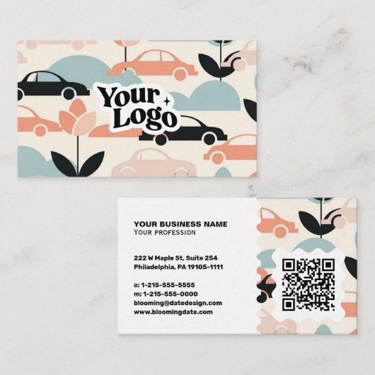 Moderne Visitenkarte – QR-Code & Logo (Vorne/Hinten)