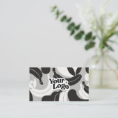 Moderne Visitenkarte – QR-Code & Logo (Stehend Vorderseite)