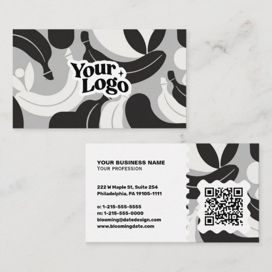 Moderne Visitenkarte – QR-Code & Logo (Vorne/Hinten)