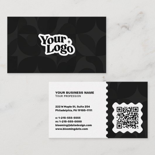 Moderne Visitenkarte – QR-Code & Logo (Vorne/Hinten)