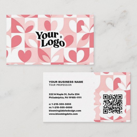 Moderne Visitenkarte – QR-Code & Logo (Vorne/Hinten)
