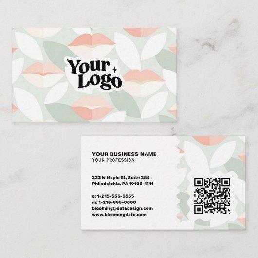 Moderne Visitenkarte – QR-Code & Logo (Vorne/Hinten)