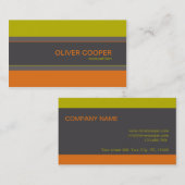 Moderne Visitenkarte Retro-Farben orange grün (Vorne/Hinten)