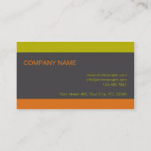 Moderne Visitenkarte Retro-Farben orange grün (Rückseite)