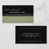 Moderne Visitenkarte:: Schwarzes u. getrocknetes Visitenkarte (Vorne/Hinten)