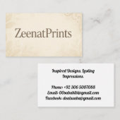 Moderne Visitenkarte von ZeenatPrints (Vorne/Hinten)