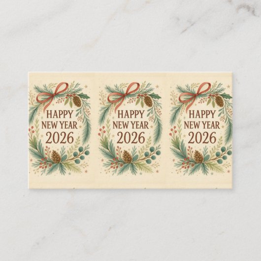 Moderne Visitenkarte zum Frohen Neuen Jahr 2026 (Vorderseite)