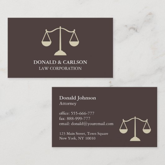 Moderne Visitenkarten der Justizanwälte Visitenkarte (Vorne/Hinten)