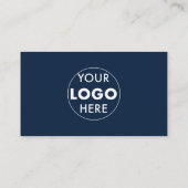Moderne Visitenkarten | Dunkelblau | QR-Code | Log Visitenkarte (Rückseite)