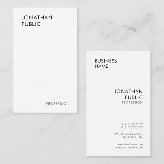 Moderne Visitenkarten Elegant Beruflich einfach Visitenkarte (Vorne/Hinten)