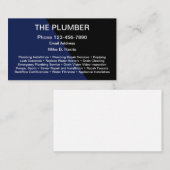 Moderne Visitenkarten für das Klempnergeschäft Visitenkarte (Vorne/Hinten)