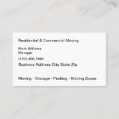 Moderne Visitenkarten für den Transport und die La Visitenkarte (Rückseite)