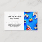 Moderne Visitenkarten für die Industrie weiß / bla Visitenkarte (Rückseite)