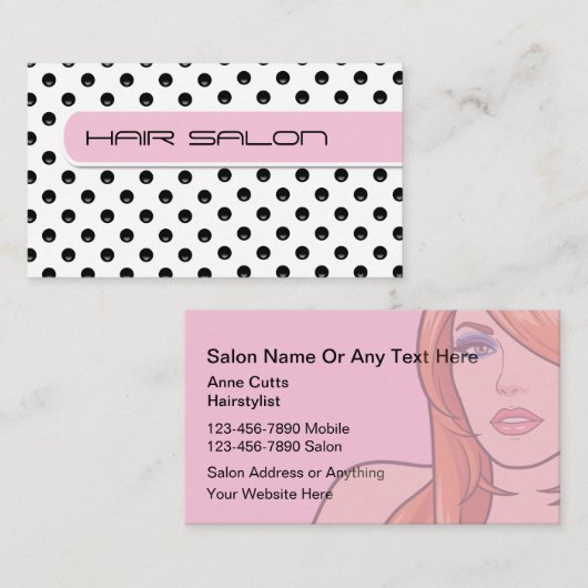 Moderne Visitenkarten für Friseure oder Salons Visitenkarte (Vorne/Hinten)