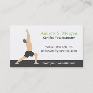 Moderne Visitenkarten für männliche Yogalehrer Visitenkarte