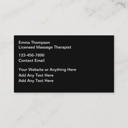 Moderne Visitenkarten für moderne Massagetherapeut Visitenkarte (Rückseite)