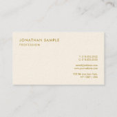 Moderne Visitenkarten Gold Text Luxus Vorlage Visitenkarte (Rückseite)