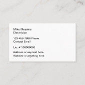 Moderne Visitenkarten im Elektrosektor Visitenkarte (Rückseite)
