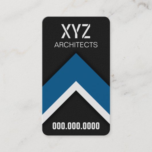 Moderne Visitenkarten mit schwarzer und blauer Arc Visitenkarte (Vorderseite)