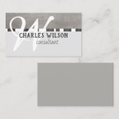 moderne Visitenkartenvorlage grau und weiß Visitenkarte (Vorne/Hinten)