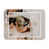 Moderne visuelle Layout-Stimmungsboard-Hochzeitsei Magnet (Horizontal)