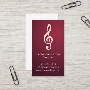Moderne Vocalist Singer Musical Clef Logo Music Visitenkarte