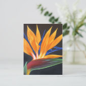 Moderne Vogel des Paradieses Tropenblumenmalerei Postkarte (Stehend Vorderseite)