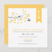 Moderne Vögel, die Einladung Wedding sind (Vorne/Hinten)