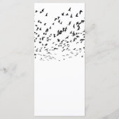Moderne Vögel einer feather Black and White Weddin Menükarte (Rückseite)