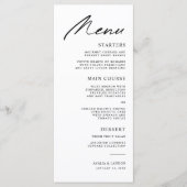 Moderne Vögel einer feather Black and White Weddin Menükarte (Vorderseite)