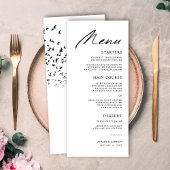 Moderne Vögel einer feather Black and White Weddin Menükarte