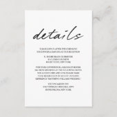 Moderne Vögel einer Feather-Hochzeit Details Begleitkarte (Vorderseite)