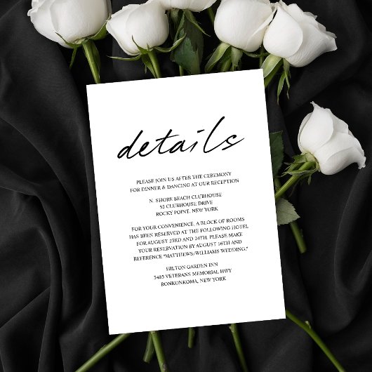 Moderne Vögel einer Feather-Hochzeit Details Begleitkarte