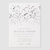 Moderne Vögel einer Feather-Hochzeit Pergament Einladungen (Vorderseite)