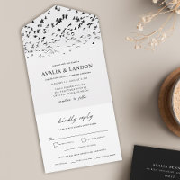 Moderne Vögel einer Feder Schwarz-Weiß-Hochzeit