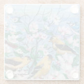 Moderne Vögel Gelb und Schwarze Frühlingszeit Glasuntersetzer (Rückseite)