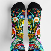 Moderne Vögel mit kühnen Mustern Socken (Oben)