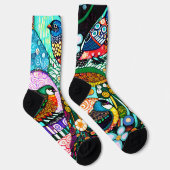 Moderne Vögel mit kühnen Mustern Socken (Rechts)