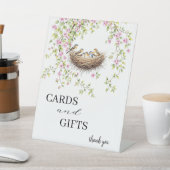 Moderne Vögel und Blume Hochzeitskarten und Gesche Sockelschild (In SItu)