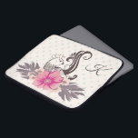 Moderne Vogel und Flora Dotty Mit Monogramm Laptopschutzhülle<br><div class="desc">Moderne Vogel- und Blume-Kunst auf pastellfarbenem Hintergrund. Elegantes Monogramm.</div>