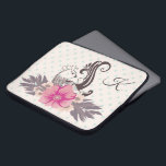Moderne Vogel und Flora Dotty Mit Monogramm Laptopschutzhülle<br><div class="desc">Moderne Vogel- und Blume-Kunst auf pastellfarbenem Hintergrund. Elegantes Monogramm.</div>