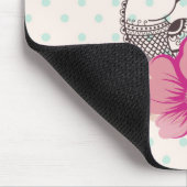 Moderne Vogel und Flora Dotty Mit Monogramm Mousepad (Ecke)