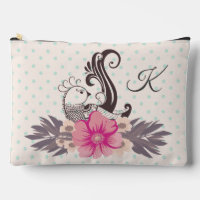 Moderne Vogel und Flora Dotty Mit Monogramm