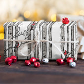 Moderne Vogelbäume und Vögel des Roten Kardinals Geschenkpapier