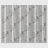 Moderne Vogelbäume und Vögel des Roten Kardinals Geschenkpapier (Flach)