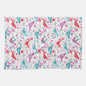 Moderne Vogelflorenfarbe Geschirrtuch (Horizontal)